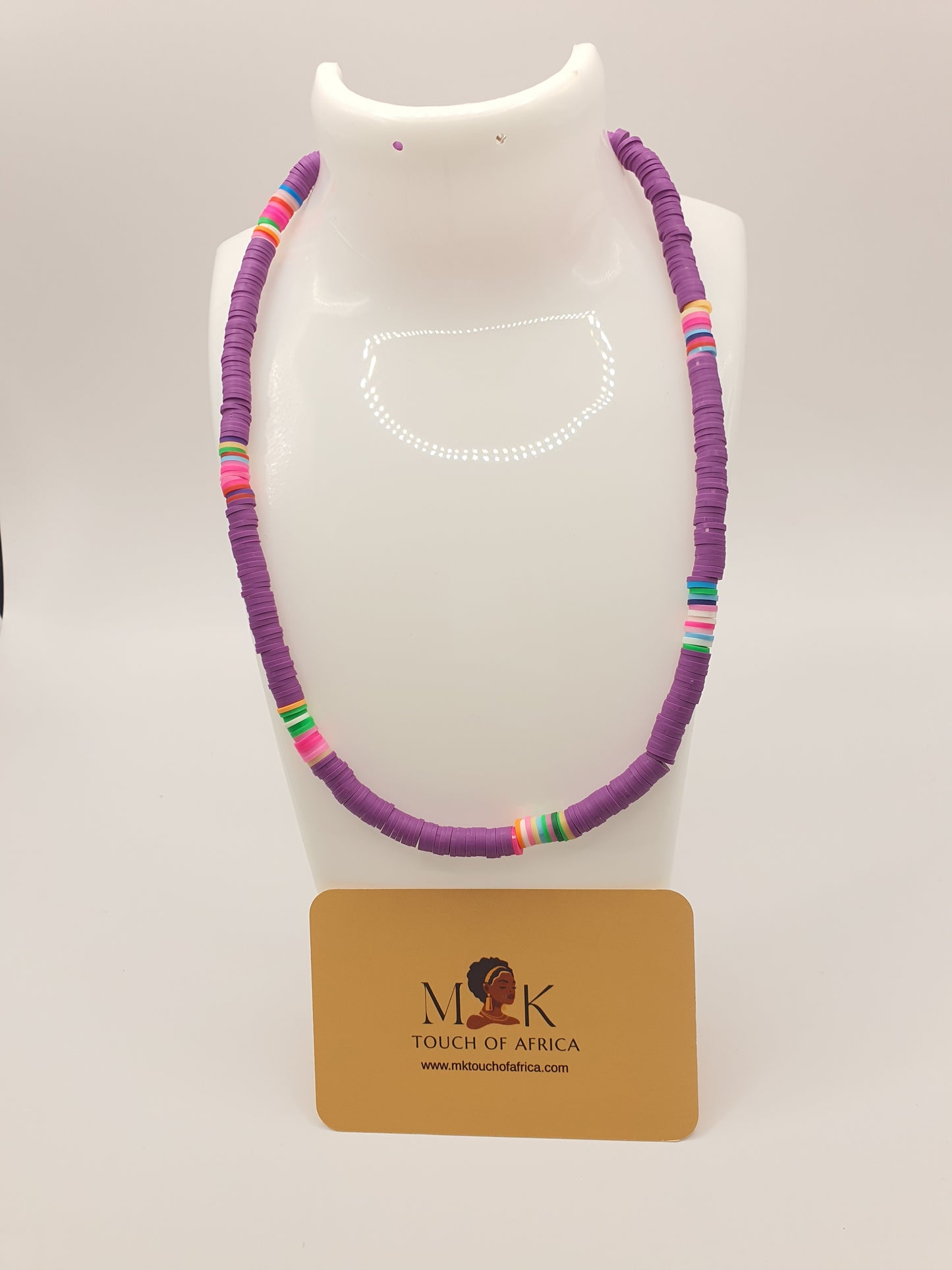 African Rainbow Necklace - Purple