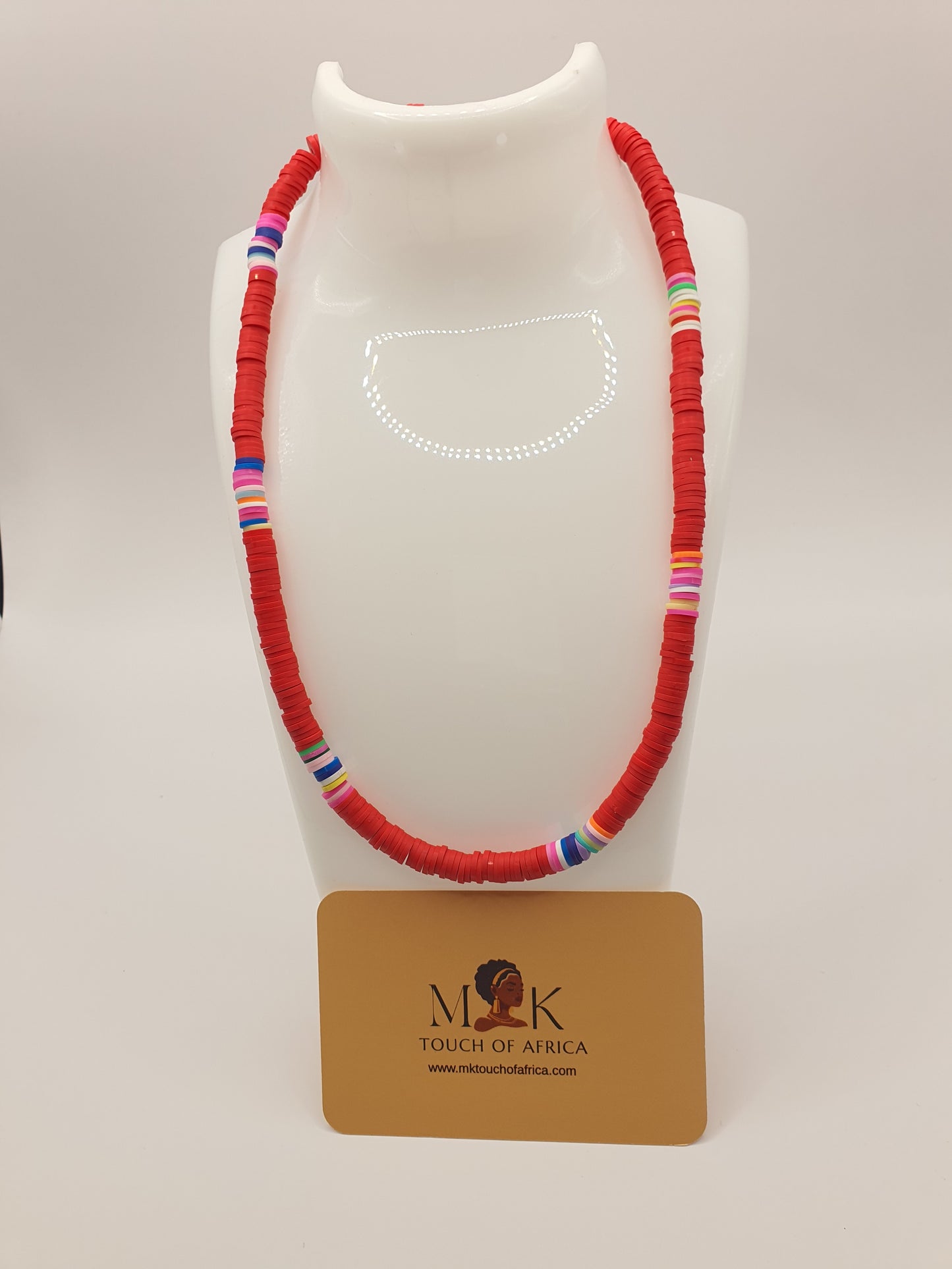 African Rainbow Necklace - Red