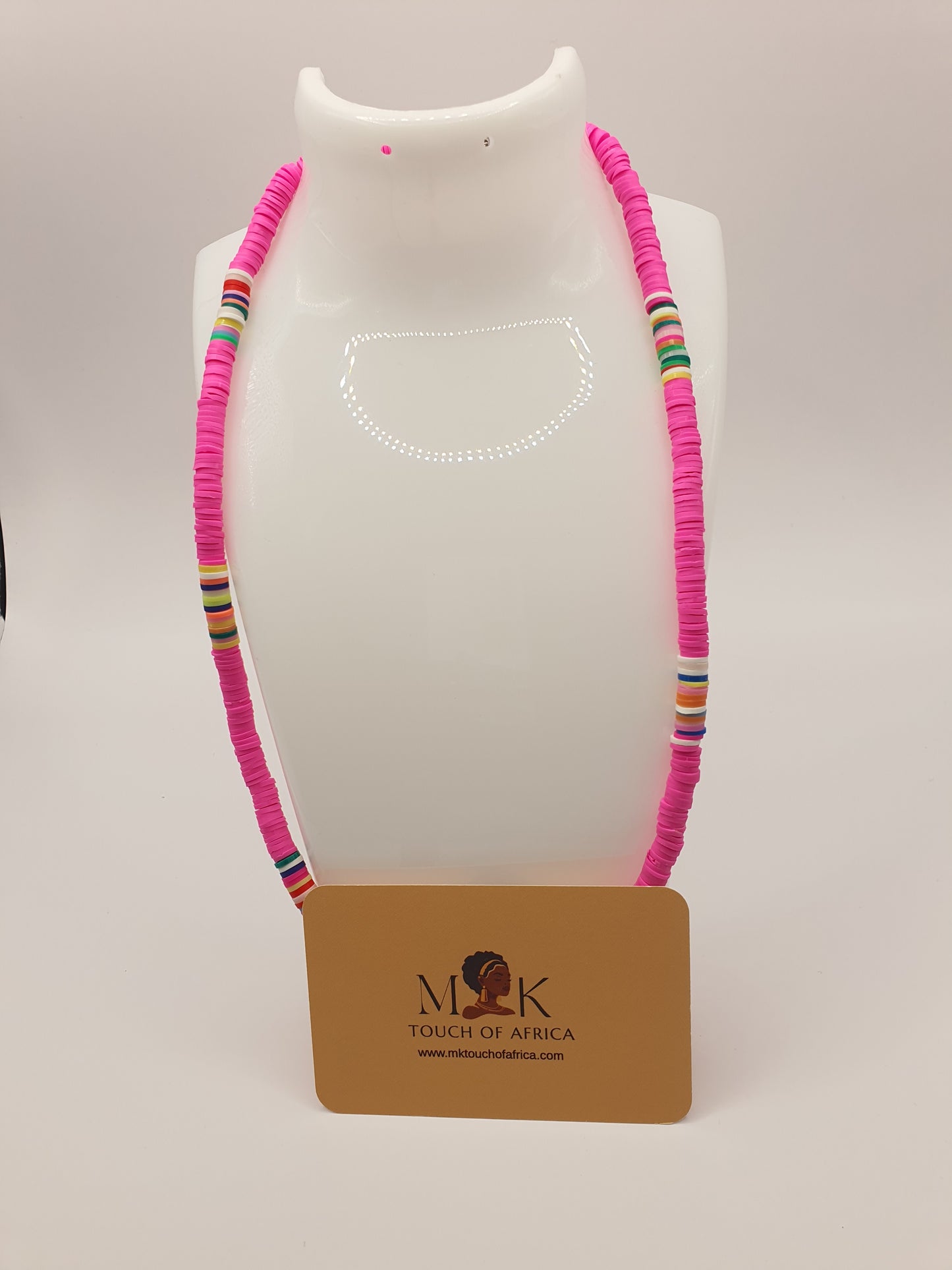 African Rainbow Necklace - Pink